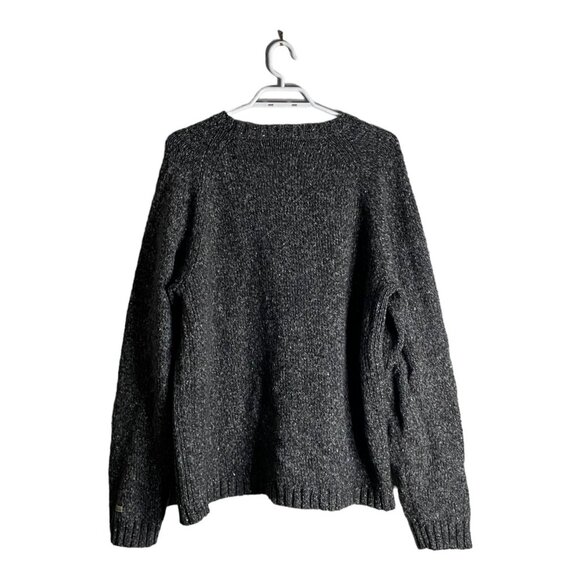 Columbia Men's Black Marled Crewneck Wool Blend Knit Sweater - Picture 7 of 7